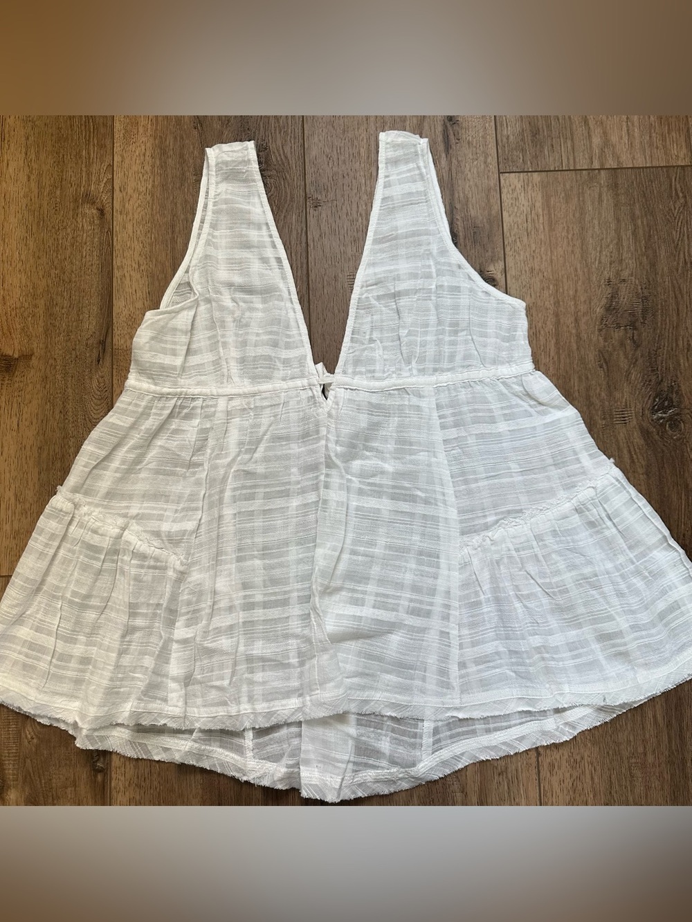 Lush Tank, Cover Up, Sheer, 100% Cotton, White, Flowy, Boho, Resort Wear, M